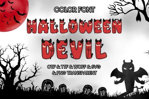 Halloween Devil: A Color Font for Spellbinding Designs
