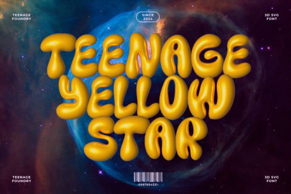 Teenage Yellow Star: A Modern Display Font for Bold Creators